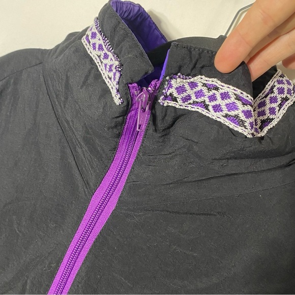 Vintage Team Buttox Snowboard Stuff Black Purple Half Zip Pullover Jacket M - Picture 7 of 15